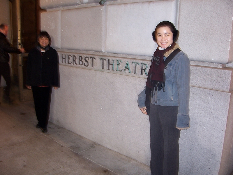 100_6092.JPG - In front of Herbst Theatre for a concert by classical guitarist 杨雪霏 (Yang Xue Fei)